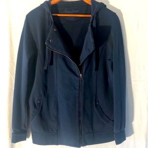 Lucky Brand Navy Blue Asymmetrical Zip Hoodie